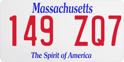 MA license plate 149ZQ7