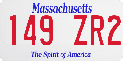 MA license plate 149ZR2