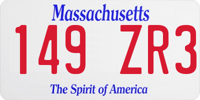 MA license plate 149ZR3