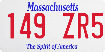 MA license plate 149ZR5