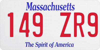 MA license plate 149ZR9