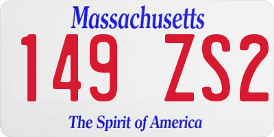 MA license plate 149ZS2