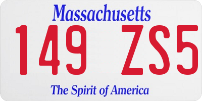 MA license plate 149ZS5