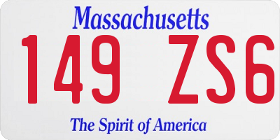 MA license plate 149ZS6