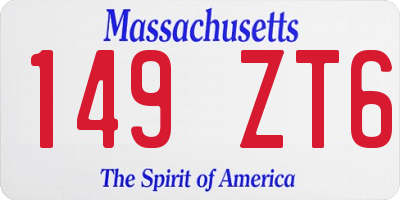MA license plate 149ZT6