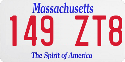 MA license plate 149ZT8