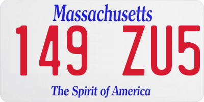 MA license plate 149ZU5