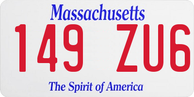 MA license plate 149ZU6