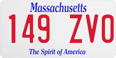 MA license plate 149ZV0