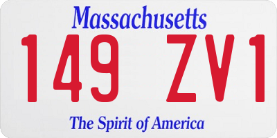 MA license plate 149ZV1