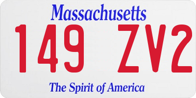MA license plate 149ZV2