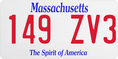 MA license plate 149ZV3