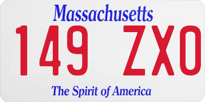 MA license plate 149ZX0