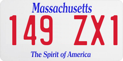 MA license plate 149ZX1