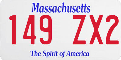 MA license plate 149ZX2
