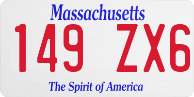 MA license plate 149ZX6