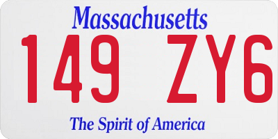 MA license plate 149ZY6