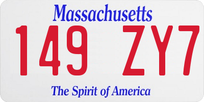 MA license plate 149ZY7