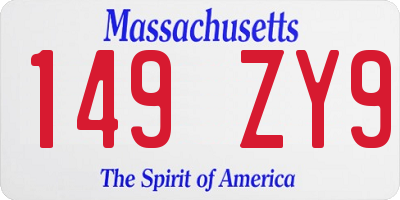 MA license plate 149ZY9