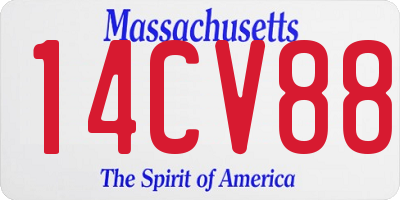 MA license plate 14CV88