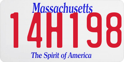 MA license plate 14H198