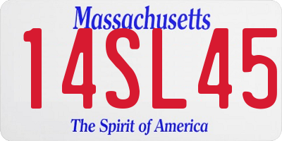 MA license plate 14SL45