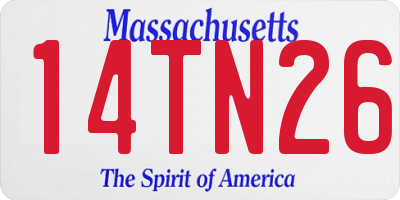 MA license plate 14TN26