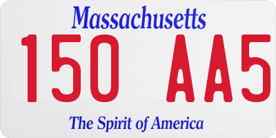 MA license plate 150AA5
