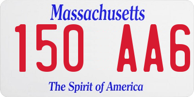 MA license plate 150AA6