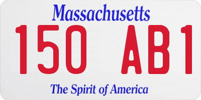 MA license plate 150AB1