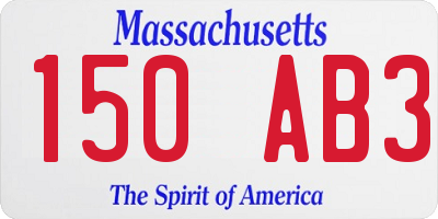 MA license plate 150AB3