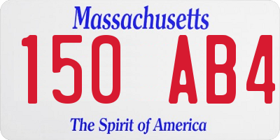 MA license plate 150AB4