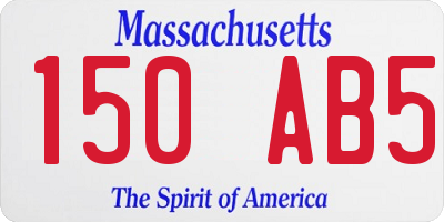 MA license plate 150AB5