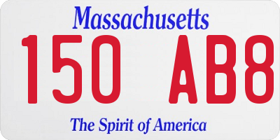MA license plate 150AB8
