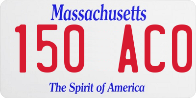 MA license plate 150AC0