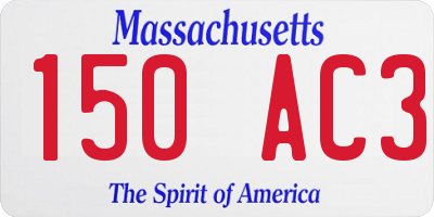 MA license plate 150AC3