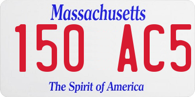 MA license plate 150AC5