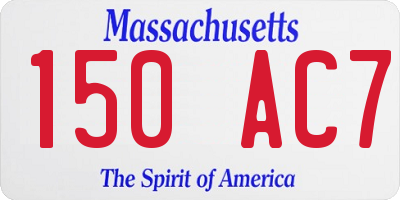 MA license plate 150AC7