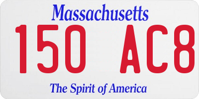 MA license plate 150AC8