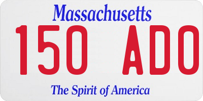 MA license plate 150AD0