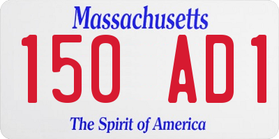 MA license plate 150AD1