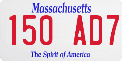 MA license plate 150AD7