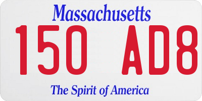 MA license plate 150AD8
