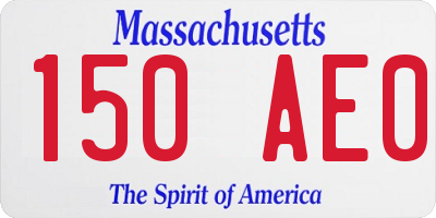 MA license plate 150AE0
