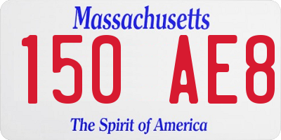 MA license plate 150AE8