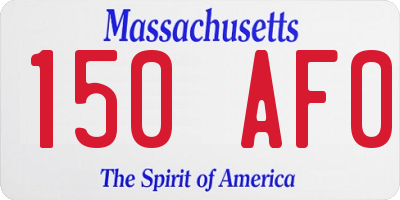 MA license plate 150AF0