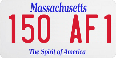 MA license plate 150AF1