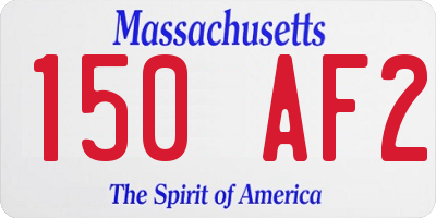 MA license plate 150AF2