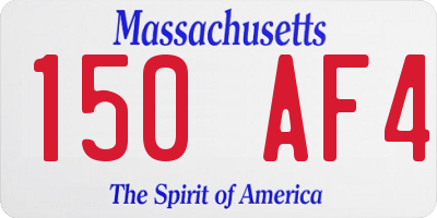 MA license plate 150AF4