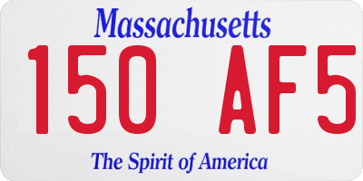 MA license plate 150AF5